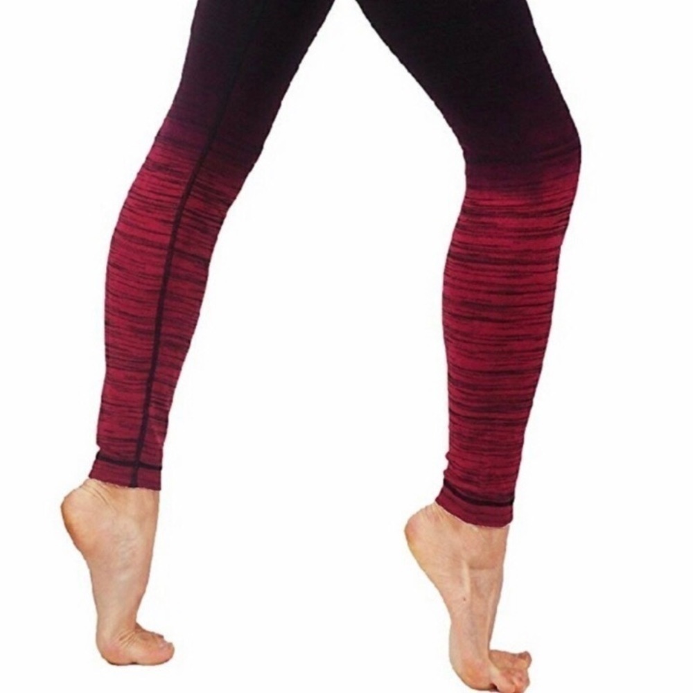 CODEFIT Yoga Power Flex Ombré Black & Burgundy Leggings Size S/M - Picture 4 of 8